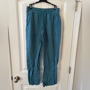 Athleta Retreat Linen High Rise Wide Leg Pant Sz 2